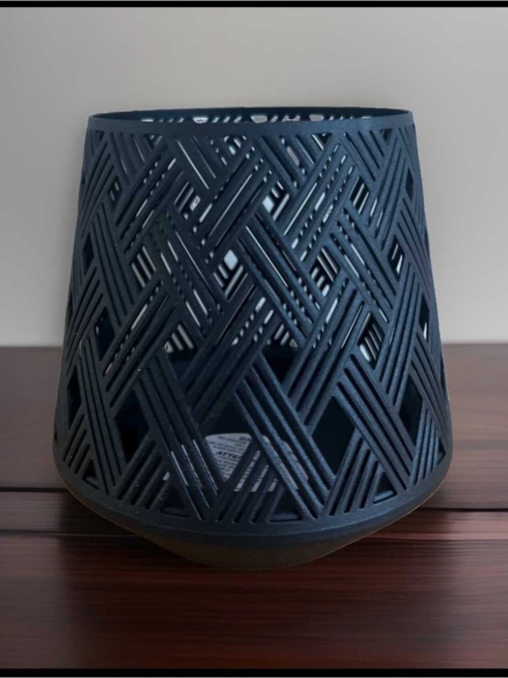 Bath & Body Works BASKETWEAVE Single Wick Candle Holder Black WEAVE NWT Cottage